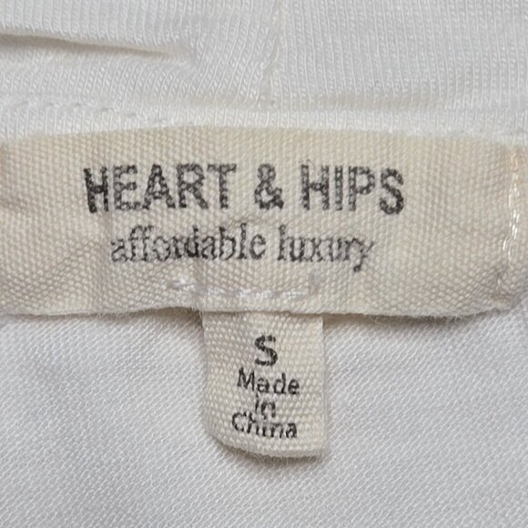 Heart and Hips Crop Top Womens Juniors Small White Oversized Short Sleeve - Picture 9 of 11